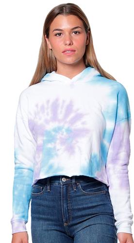 Women's Swirl Tie Dye Crop Hoodie. Decorated in seven days or less.