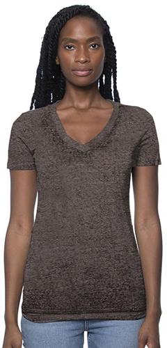 Royal Apparel Women's Burnout Wash V-Neck 17133BO. Printing is available for this item.