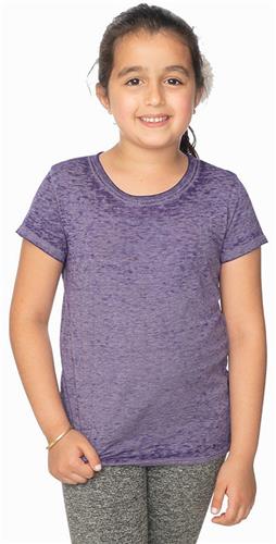 Royal Apparel Kids Toddler Youth Burnout Wash Short Sleeve Girls Tee. Printing is available for this item.