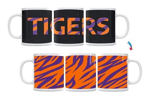 NCAA Purple & Orange Tiger Stripes ThermoH Exray Color Changing Coffee Mug