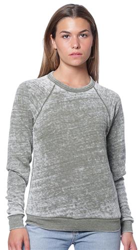 Royal Apparel Unisex Burnout Triblend Raglan Crew Sweatshirt 25159BO. Decorated in seven days or less.