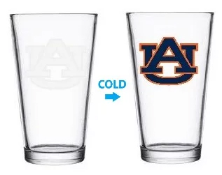 NCAA Auburn University ThermoC Logo Color Changing Pint Glass AUB1002