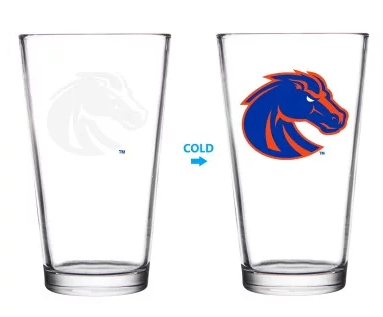 NCAA Boise State University ThermoC Logo Color Changing Pint Glass BSU1002