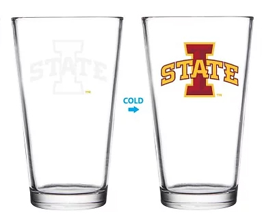 NCAA Iowa State University ThermoC Logo Color Changing Pint Glass ISU1002