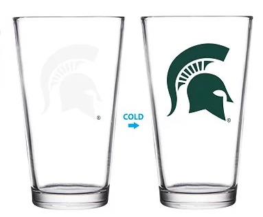 NCAA Michigan State ThermoC Logo Color Changing Pint Glass MSU1002