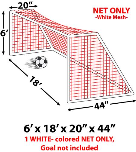 Epic 3MM Soccer Goal Nets 6'x18'x20"x44"-EACH