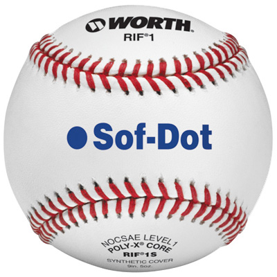 Worth 9" RIF 1 Sof-Dot Synthetic Baseballs
