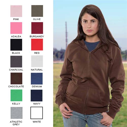 Vos Ladies Full Zip Hooded Sweat Shirt Lt. Weight. Decorated in seven days or less.