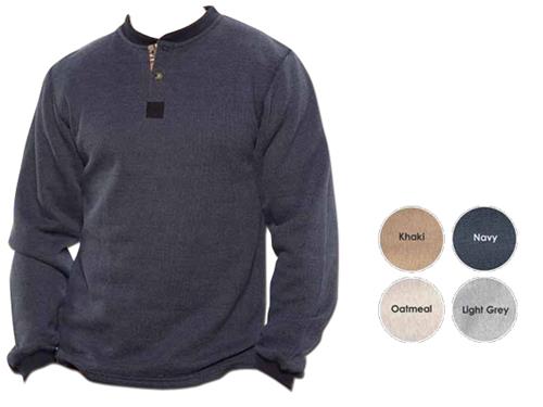 Vos 2 Buttons Henley Nubby Fleece Pull Overs