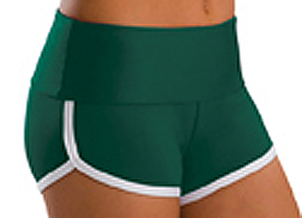 Low Rise Roll Top Hunter Green Cheerleaders Shorts