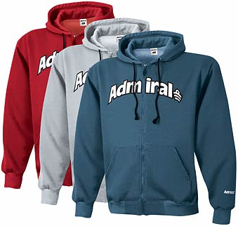 CLOSEOUT-Admiral Vintage Full Zip Hoodies. Decorated in seven days or less.