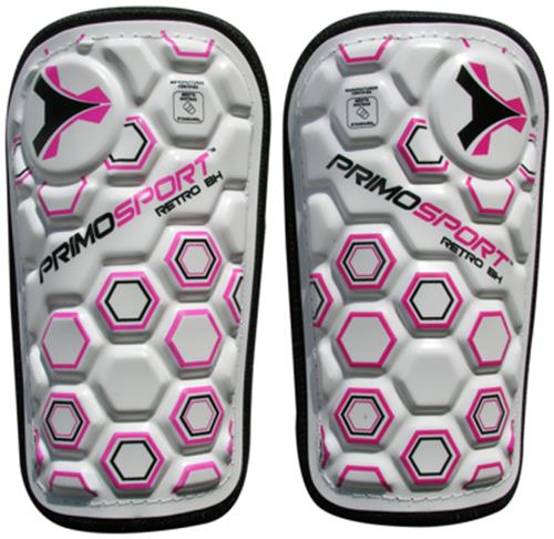 Retro Hex White/Pink Soccer Shinguards Closeout