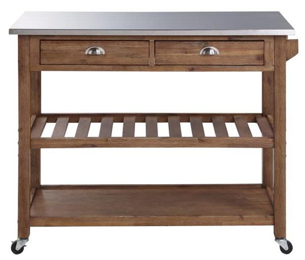 Sonoma Kitchen Cart with Stainless Steel Top Barnwood Playground