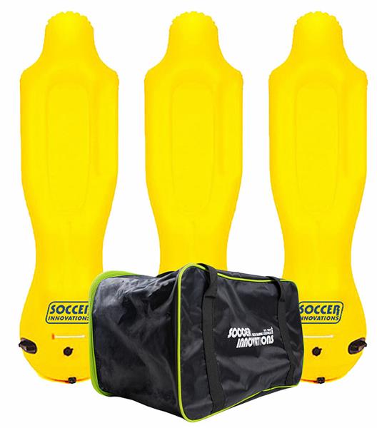 Blow Up Dummy Goalkeeper Training 3 Mannequins w/Pump & Bag Soccer