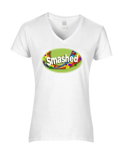 Epic Ladies GreenSmashed V-Neck Graphic T-Shirts. Free shipping.  Some exclusions apply.