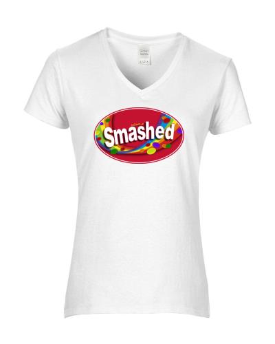 Epic Ladies RedSmashed V-Neck Graphic T-Shirts
