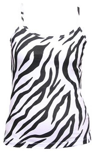 Womens Zebra Print Spaghetti Strap Practice Camis