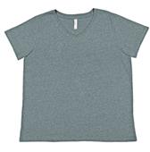 LAT Sportswear Ladies Curvy V-Neck Fine Jersey Tee