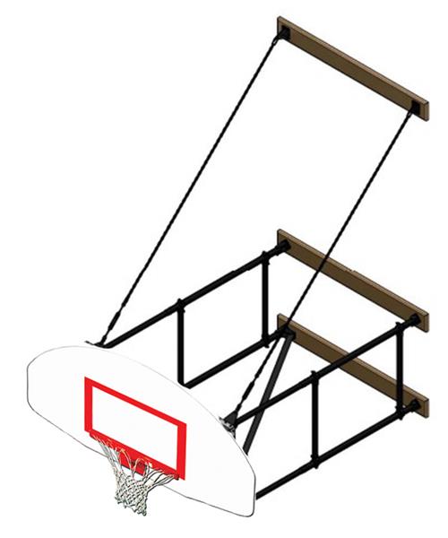 Gared 4Point Wall Mount Package Manual Height Adjuster Basketball