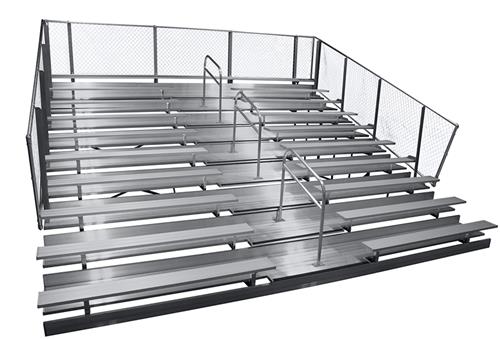 Gared Spectator Stationary 8 Row Fixed Bleachers With Aisles. Free shipping.  Some exclusions apply.