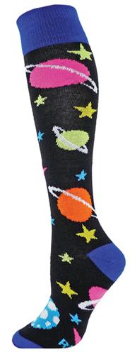 Adult Medium 9-11 (Multi Color) Galaxy (Planets) Knee-High Socks (1 ...