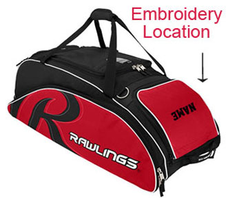 Rawlings All American Baseball Equipment Bags. Embroidery is available on this item.
