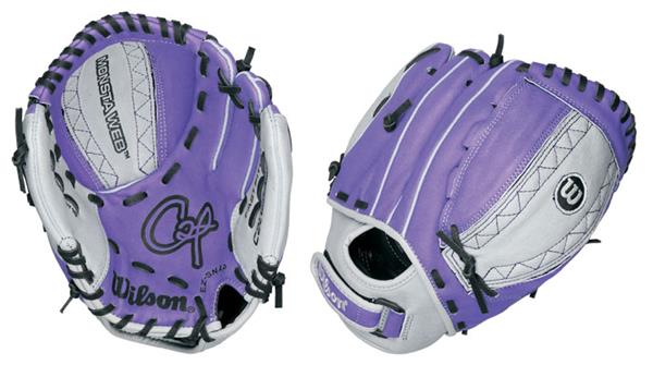 purple softball glove