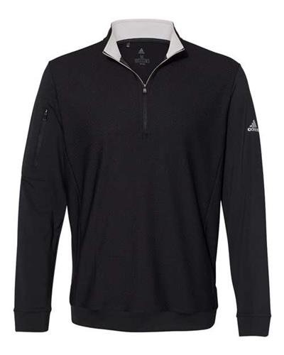 Adidas Performance Textured Quarter-Zip Pullover A295. Decorated in seven days or less.