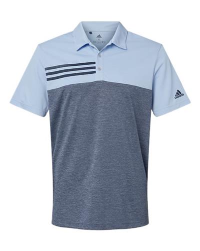 Adidas Heathered Colorblock 3-Stripes Polo A508