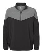 Adidas Heather Chevron Quarter-Zip Wind Pullover A546