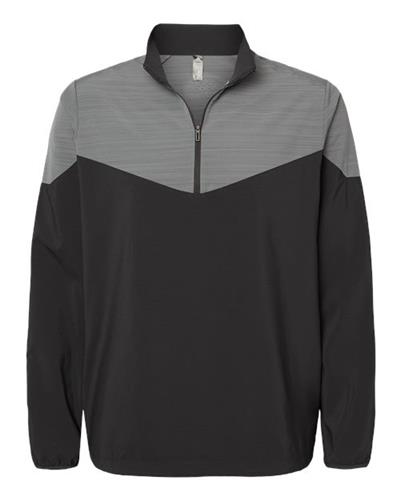 Adidas Heather Chevron Quarter-Zip Wind Pullover A546