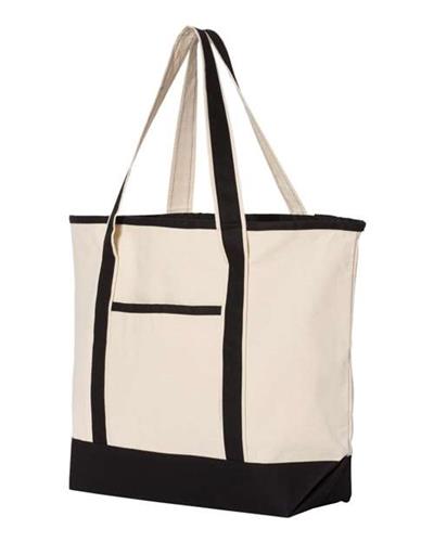 Q-Tees 34.6L Large Canvas Deluxe Tote Q1500
