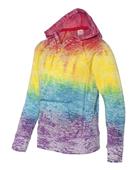 Mv Sport Girls Courtney Burnout V-Notch Hooded Sweatshirt W1162Y