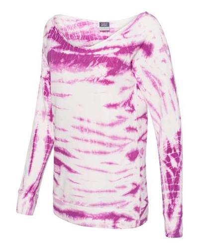 Mv Sport Women's French Terry Off-The-Shoulder Tie-Dyed Sweatshirt ...
