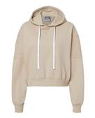 Mv Sport Women's Sueded Fleece Cropped Hooded Sweatshirt W21751