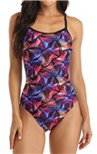 Adoretex Girl's/Women's Printed One Piece Thin Strap Athletic Swimsuit (FN038)
