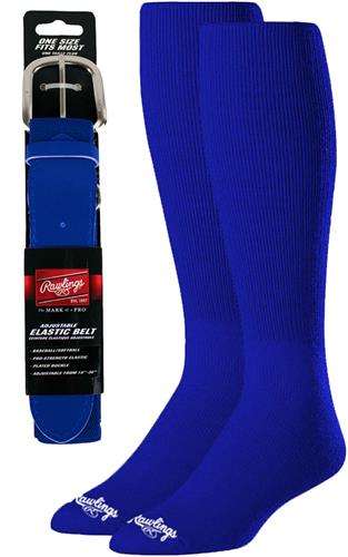 Rawlings Adjustable Elastic Baseball Belt & Sock Combo