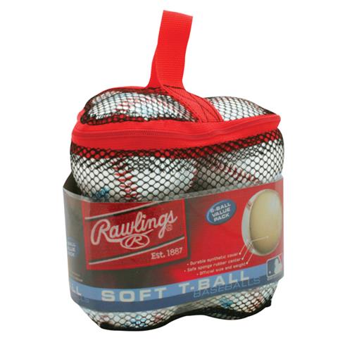 Rawlings Mesh bag with 6 TVB T-Ball Baseballs