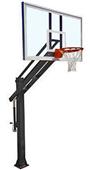 Titan Arena Bolt Down Basketball System with 42x72 glass backboard