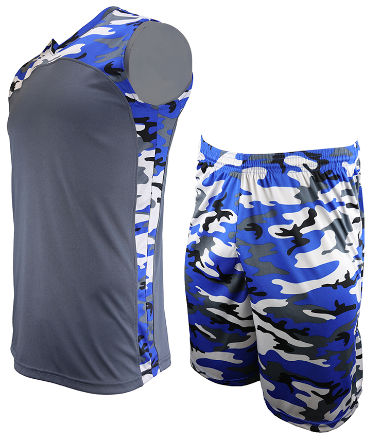 E198726 Epic Pro Blade Single Layer Printed Camo Basketball Uniform KIT