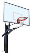 PowerHouse 672 Bolt Down Basketball System with 42x72 glass backboard