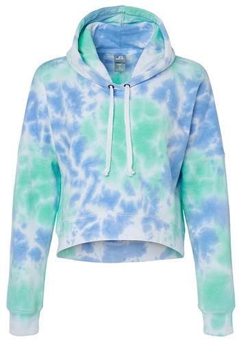 J America Ladies Triblend Cropped Hoodie 8853. Decorated in seven days or less.