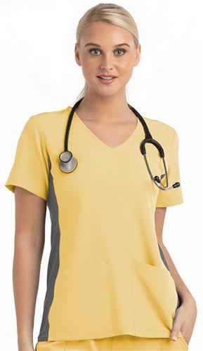 Maevn Womens Matrix Impulse Mock Wrap Scrub Top 4520. Embroidery is available on this item.