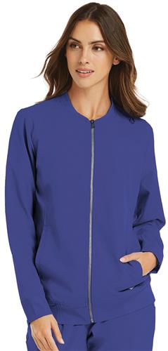 Maevn Womens Momentum Front Zip Warm-up Zip Scrub Jacket 5061. Embroidery is available on this item.