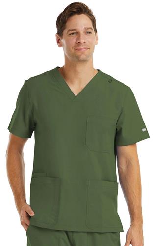 Maevn Mens Momentum 3-Pocket V-Neck Scrub Top 5802. Embroidery is available on this item.