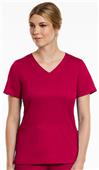 Maevn Womens Matrix Curved Mock Wrap Scrub Top 3701