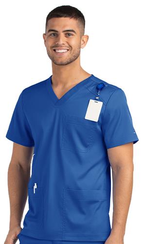 Maevn Mens Matrix 3 Pocket V-Neck Scrub Top 5502. Embroidery is available on this item.