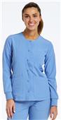 Maevn Womens Matrix Impulse Round Neck Snap Scrub Jacket 7510