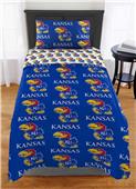 Northwest NCAA Kansas Jayhawks Rotary Twin Bed In a Bag Set