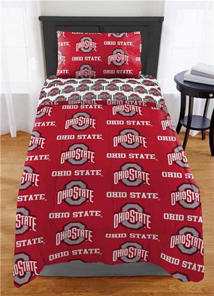 Northwest NCAA Ohio State Buckeyes Rotary Twin Bed In a Bag Set